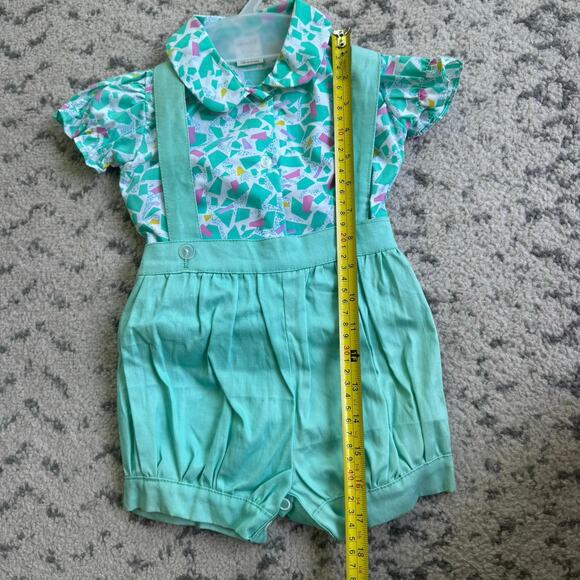 1990s Cuties By Judy Aqua 2 piece set 18M - Picture 6 of 7
